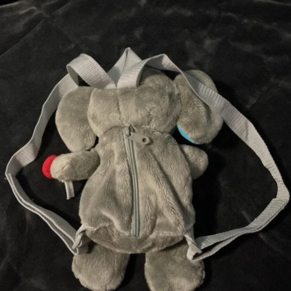 Chupa Chups Elephant Plush Backpack with Vinly Tummy in‎ Gray
